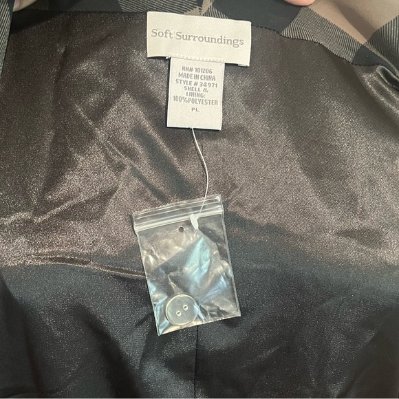 Soft Surroundings Drapey Plaid Bubble Hem Shawl Collar Belted Dress or Top - Picture 8 of 11